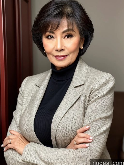related ai porn images free for Milf Perfect Boobs Beautiful 70s Pixie Blouse Jacket Professor Stylish Sweater Detailed Sexy Face Chinese Busty Secretary Suit Dark Lighting