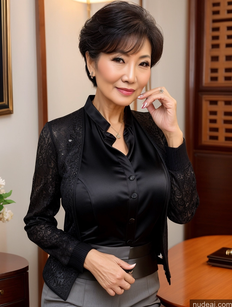 related ai porn images free for Milf Perfect Boobs Beautiful 70s Pixie Blouse Jacket Professor Stylish Sweater Detailed Sexy Face Chinese Busty Secretary Suit Dark Lighting Transparent