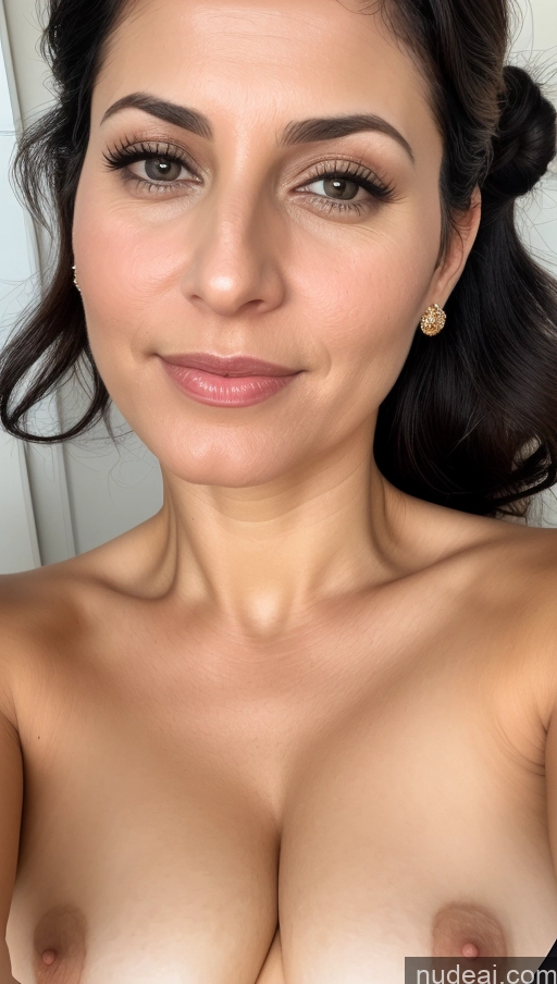 related ai porn images free for Woman One Busty Fairer Skin Beautiful 40s Black Hair Hair Bun Arabic Close-up View