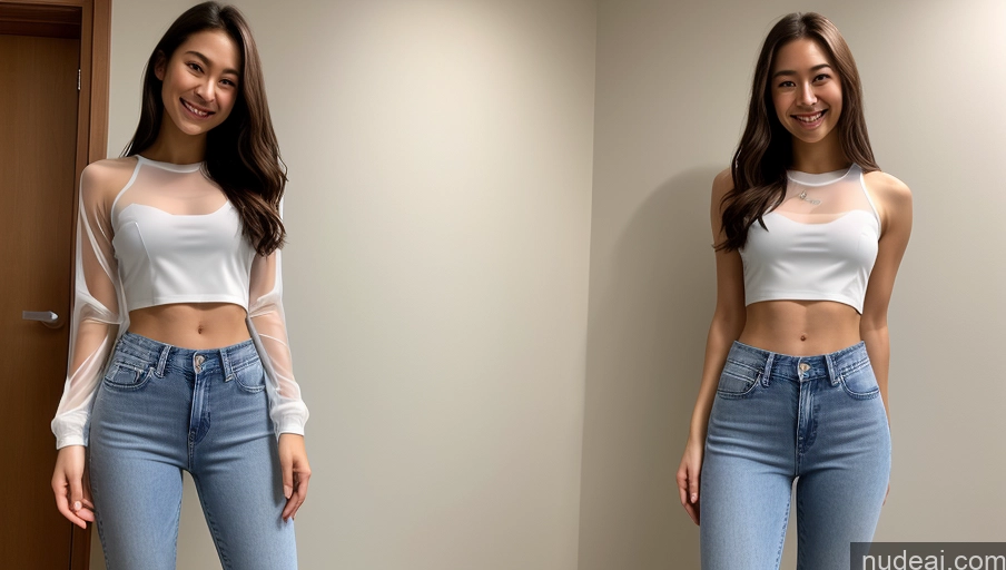 related ai porn images free for One Athlete Small Tits Beautiful Skinny Abs Short 18 Long Hair Front View Crop Top Jeans Transparent Happy Brunette Japanese