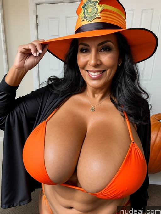related ai porn images free for One Busty Huge Boobs Thick Tanned Skin Laughing Front View Microkini Thong 70s Brazilian Halloween Witch Firefighter
