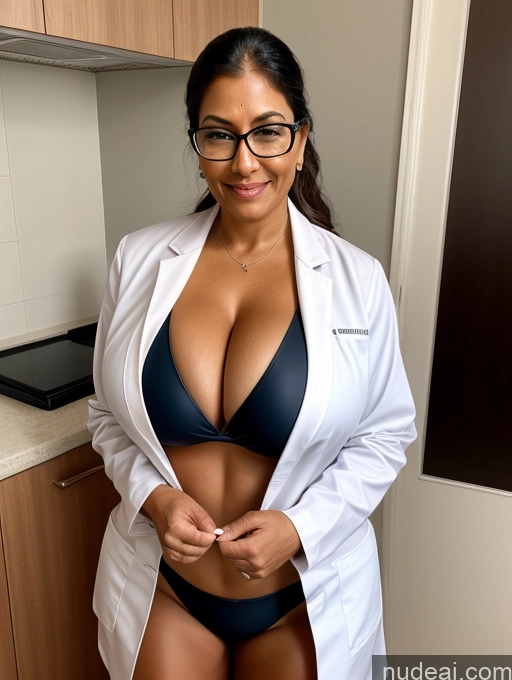 related ai porn images free for One Busty Huge Boobs Thick Tanned Skin Front View Microkini Thong Sexy Face 60s Indian Maid Lab Coat Glasses