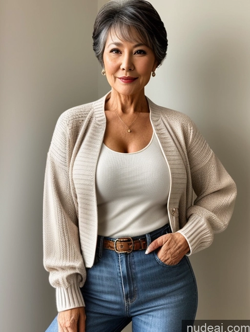 related ai porn images free for Milf Perfect Boobs Beautiful 70s Pixie Chinese Blouse Casual Jacket Professor Stylish Sweater Cleavage Detailed Sexy Face