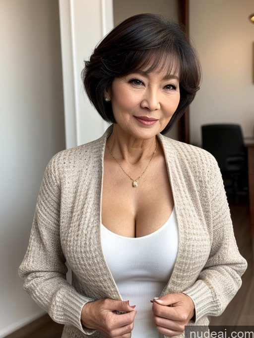 related ai porn images free for Milf Perfect Boobs Beautiful 70s Pixie Chinese Blouse Casual Jacket Professor Stylish Sweater Cleavage Detailed Sexy Face