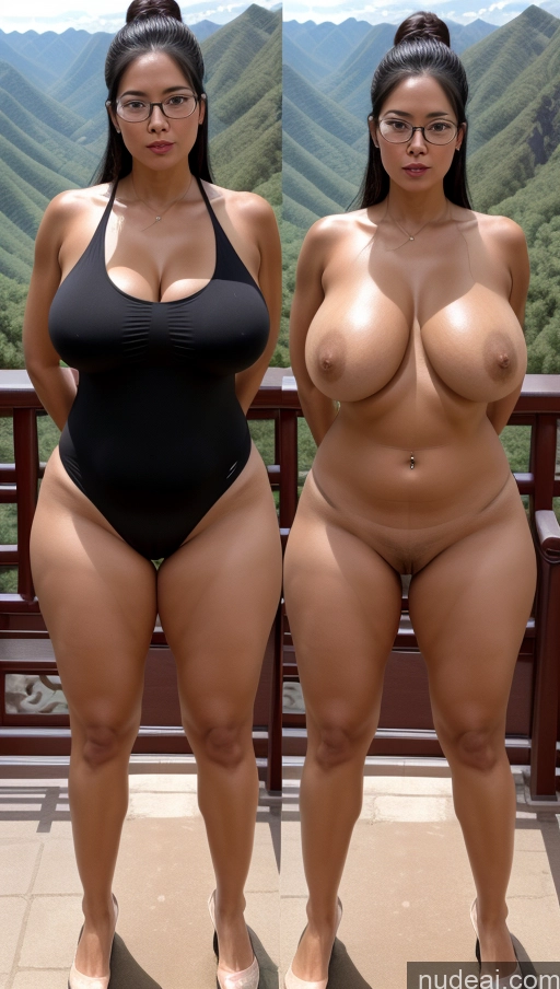 related ai porn images free for Miss Universe Model One Busty Beautiful Glasses Muscular Big Ass Thick Fat Big Hips Long Legs Woman Open Forward Full Frontal Nude Onoff Detailed Perfect Body Black Hair Chinese Mountains 60s Serious Shocked