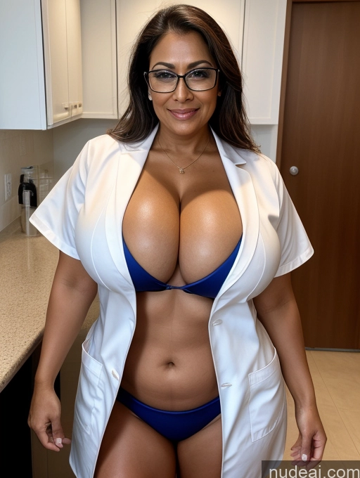 related ai porn images free for One Busty Huge Boobs Thick Tanned Skin Front View Microkini Thong Sexy Face Indian Maid 60s Glasses Lab Coat