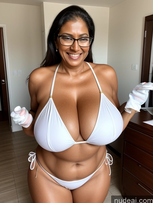 related ai porn images free for One Busty Huge Boobs Thick Tanned Skin Laughing Front View Microkini Thong 60s Indian Maid Glasses