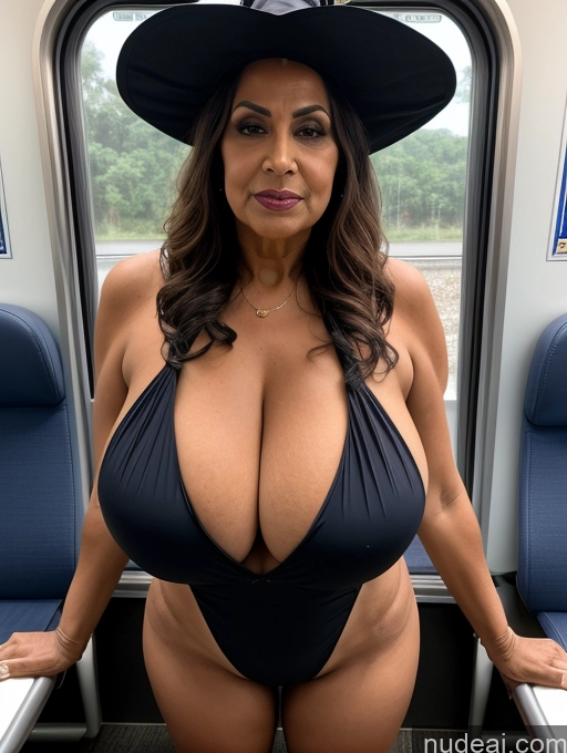 related ai porn images free for One Busty Huge Boobs Thick Tanned Skin Front View Microkini Thong Indian 70s Halloween Witch Train