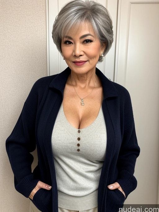 related ai porn images free for Milf Perfect Boobs Beautiful 70s Pixie Chinese Blouse Casual Jacket Professor Stylish Sweater Cleavage Detailed Sexy Face Bathroom