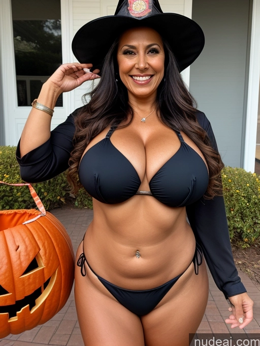 related ai porn images free for One Busty Huge Boobs Thick Tanned Skin Laughing Front View Microkini Thong Brazilian Halloween Witch 70s Firefighter