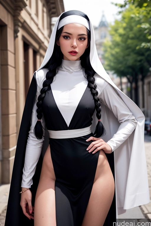 related ai porn images free for Model One Busty Lipstick Skinny Big Ass Long Legs Perfect Body Fairer Skin Shocked Black Hair Italian Film Photo Close-up View Nun Pearl Jewelry Detailed Street 30s Braided