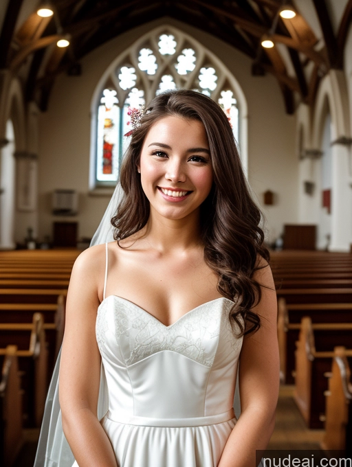 related ai porn images free for Woman One Beautiful Brunette British Film Photo Front View Bright Lighting 18 Happy Seductive Church Wedding Long Hair