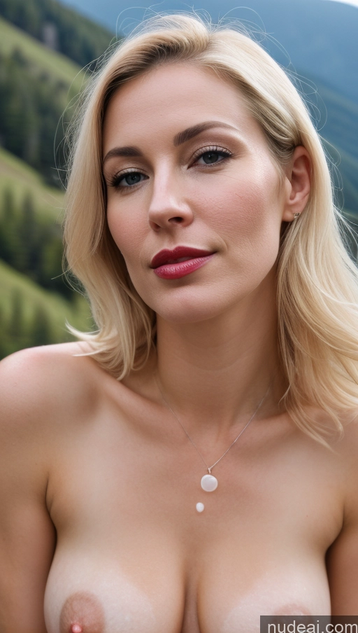 related ai porn images free for Woman One Small Tits Fairer Skin Blonde Close-up View Lipstick White Mountains Beautiful 40s Dark Lighting Cumshot