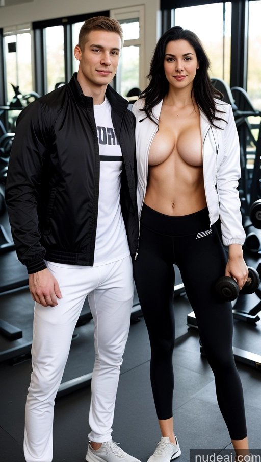 related ai porn images free for Woman + Man Fairer Skin Skinny Black Hair Seductive Jacket Busty White Straight Gym