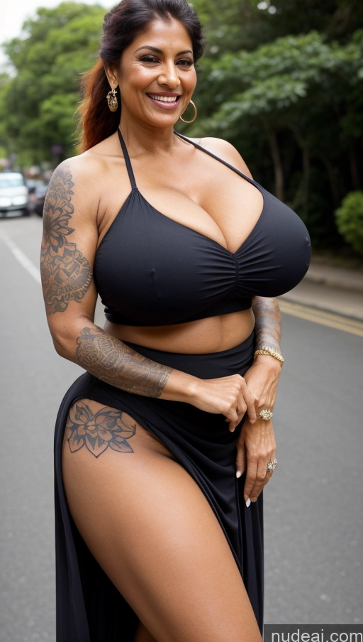 related ai porn images free for Milf Busty Huge Boobs Beautiful Tattoos Muscular Big Ass Big Hips Tall Dark Skin 60s Ginger Indian Close-up View Bikini Long Skirt Cleavage Detailed Sexy Face Street Laughing Ponytail