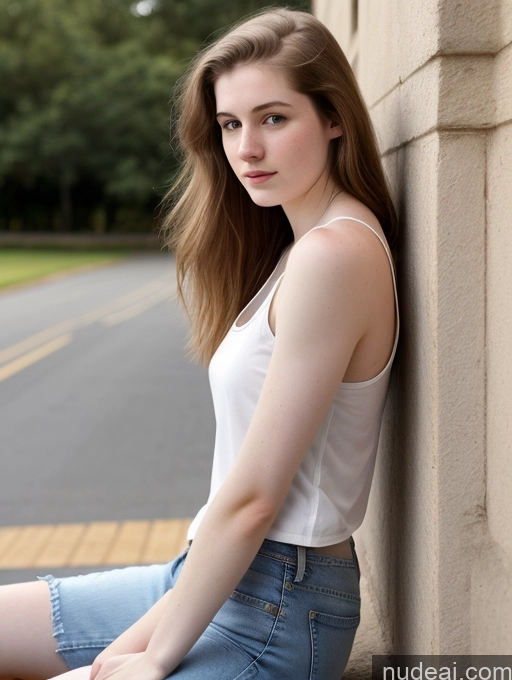 related ai porn images free for Fairer Skin Pubic Hair 18 Tank Top Jeans Side View