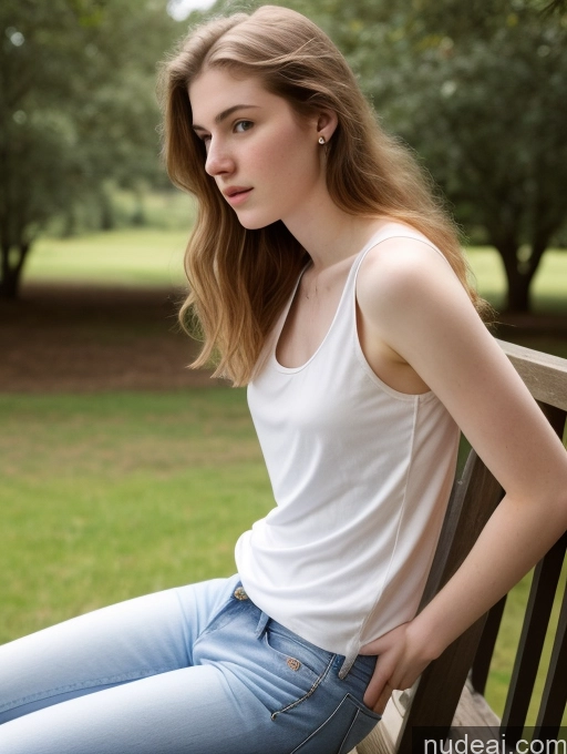 related ai porn images free for Fairer Skin Pubic Hair 18 Tank Top Jeans Side View