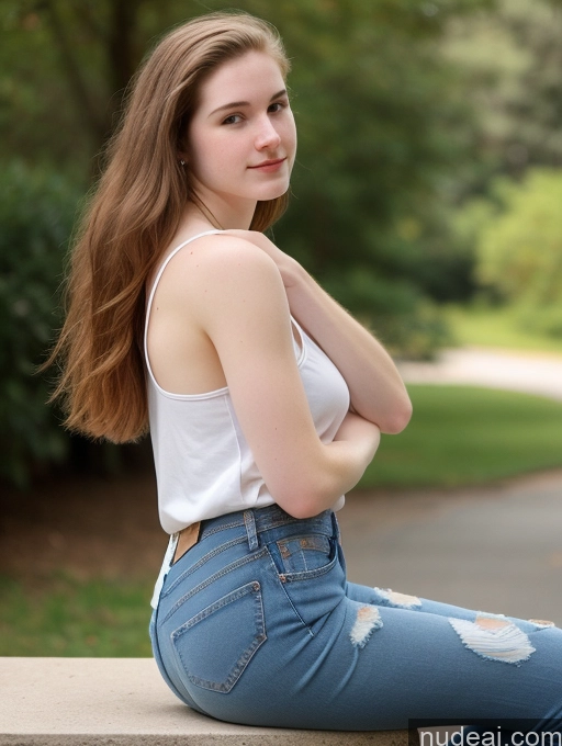 related ai porn images free for Fairer Skin Pubic Hair 18 Tank Top Jeans Side View