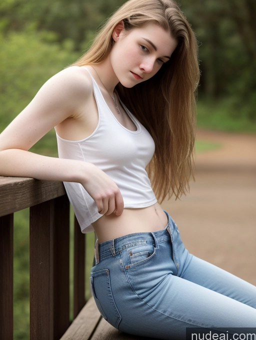 related ai porn images free for Fairer Skin Pubic Hair 18 Tank Top Jeans Side View