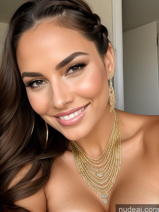 related ai porn images free for Miss Universe Model Perfect Boobs Beautiful Perfect Body Sexy Face Close-up View Cleavage Happy Corset Gold Jewelry Busty Braided