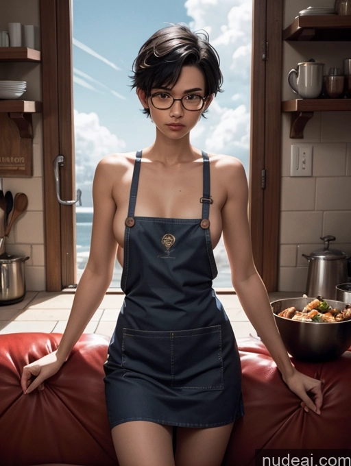 related ai porn images free for One Small Tits Skinny Short Pixie Black Hair Model Tanned Skin Front View Glasses Sad Asian 18 Stargazing Couch Apron Partially Nude Cooking