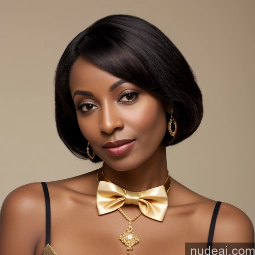 related ai porn images free for 50s Black Hair Bobcut Front View Cleavage Small Tits Gold Jewelry Ethiopian Bow Tie