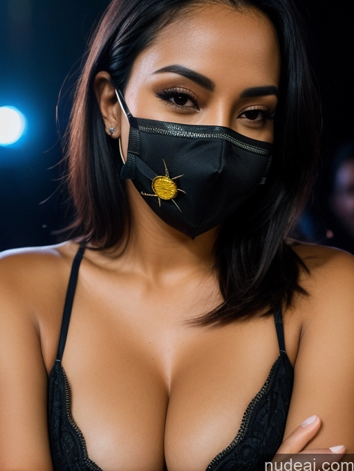 related ai porn images free for Woman One Perfect Boobs 30s Sexy Face Black Hair Indian Skin Detail (beta) Cleavage Dark Lighting Detailed Club Dress Face Mask