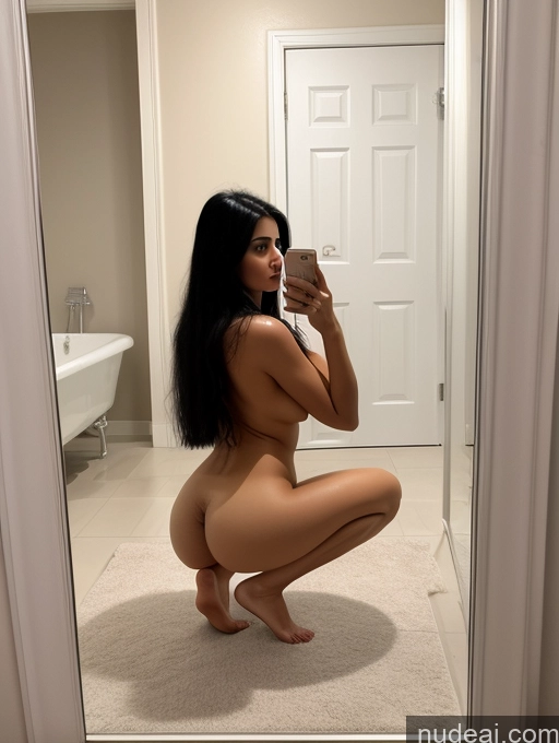 related ai porn images free for Woman Perfect Boobs One 20s Sad Black Hair Long Hair Arabic Mirror Selfie Bathroom Front View Squatting Nude