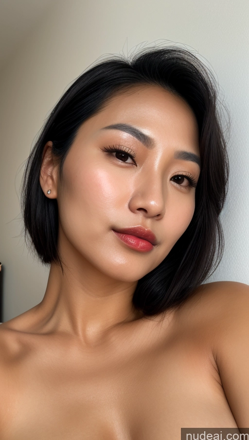 related ai porn images free for Woman One Small Tits Beautiful Lipstick Tanned Skin 30s Black Hair Slicked Korean Close-up View