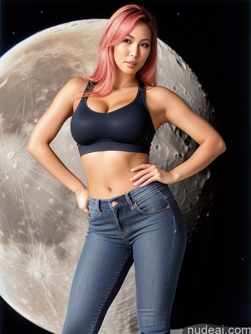 related ai porn images free for Thick 20s Front View Jeans Detailed Jeans Undone Woman One Busty Big Ass Big Hips Tanned Skin Sexy Face Seductive Pink Hair Long Hair Japanese Film Photo Moon Bending Over Micro Skirt Sports Bra
