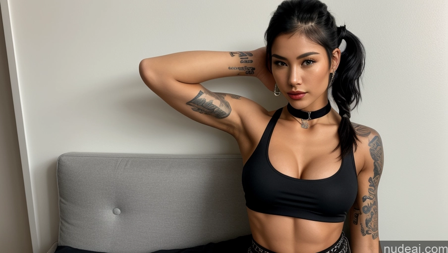 related ai porn images free for Athlete Perfect Boobs Tattoos Lipstick Abs Perfect Body 18 Seductive Black Hair Pigtails Choker Mini Skirt Tank Top Asian