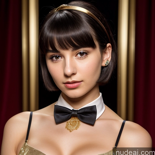 related ai porn images free for Woman Black Hair Bobcut Stage Front View Bow Tie Cleavage Gold Jewelry Detailed Small Tits 18