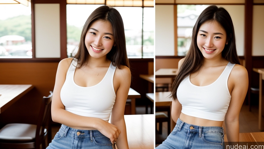 related ai porn images free for Woman One Small Tits Small Ass Thick Happy Sexy Face Front View Film Photo Japanese Restaurant Tank Top Jeans 18
