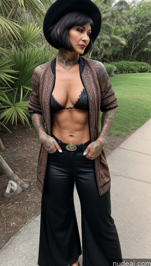 related ai porn images free for Milf Tattoos Abs Muscular Dark Skin Western Traditional Hat Bomber Short Hair 60s Goth Polynesian