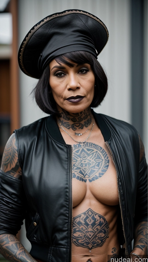 related ai porn images free for Milf Tattoos Abs Muscular Dark Skin Hat Bomber Short Hair 60s Goth Polynesian Pirate