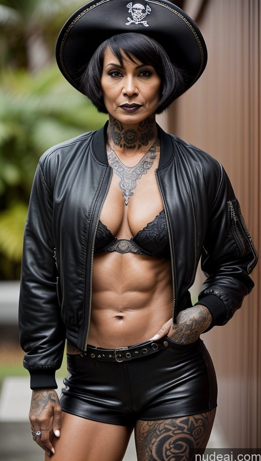 related ai porn images free for Milf Tattoos Abs Muscular Dark Skin Hat Bomber Short Hair 60s Goth Polynesian Pirate