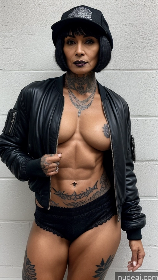 related ai porn images free for Milf Tattoos Abs Muscular Dark Skin Hat Bomber Short Hair 60s Goth Polynesian