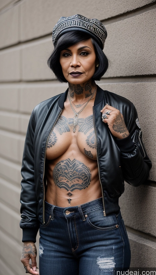 related ai porn images free for Milf Tattoos Abs Muscular Dark Skin Hat Bomber Short Hair 60s Goth Polynesian Jeans