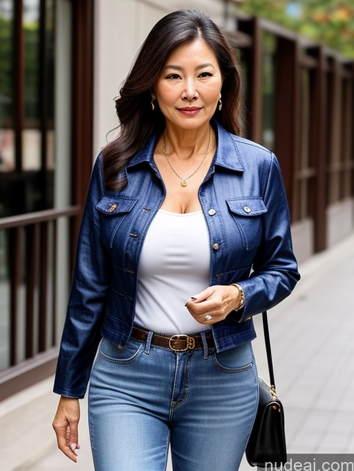 related ai porn images free for Milf Perfect Boobs Beautiful Perfect Body 70s Sexy Face Chinese Casual Jeans Jacket Cleavage Detailed Stylish Secretary Professor Blouse