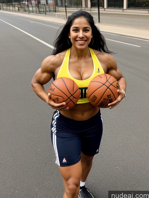 related ai porn images free for Bodybuilder One Huge Boobs Beautiful Muscular Abs Tanned Skin 20s Happy Black Hair Long Hair Indian Street Working Out Basketball Cleavage