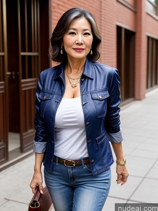 related ai porn images free for Milf Perfect Boobs Beautiful Perfect Body 70s Sexy Face Chinese Casual Jeans Jacket Cleavage Detailed Stylish Secretary Professor Blouse