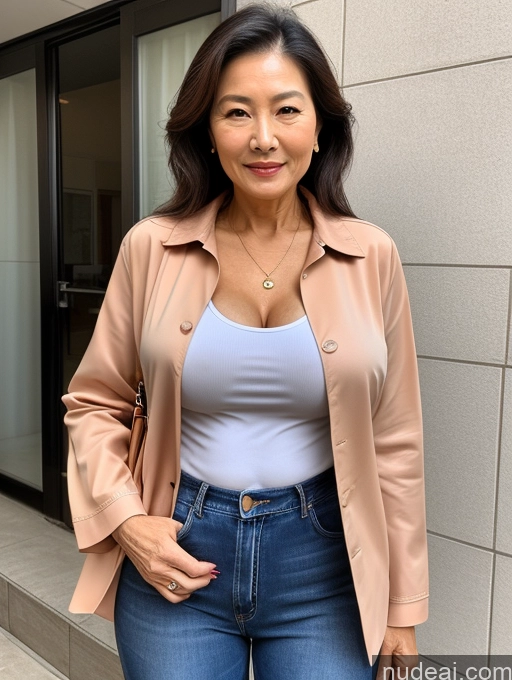 related ai porn images free for Milf Perfect Boobs Beautiful Perfect Body 70s Sexy Face Chinese Casual Jeans Jacket Cleavage Detailed Stylish Secretary Professor Blouse