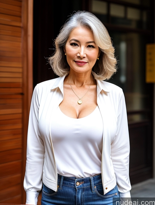 related ai porn images free for Milf Perfect Boobs Beautiful Perfect Body 70s Sexy Face Chinese Casual Jeans Jacket Cleavage Detailed Stylish Secretary Professor Blouse