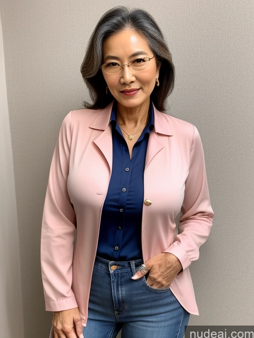 related ai porn images free for Milf Perfect Boobs Beautiful Perfect Body 70s Sexy Face Chinese Casual Jeans Jacket Cleavage Detailed Stylish Secretary Professor Blouse