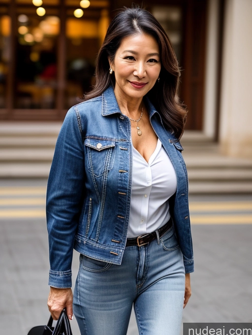 related ai porn images free for Milf Perfect Boobs Beautiful Perfect Body 70s Sexy Face Chinese Casual Jeans Jacket Cleavage Detailed Stylish Secretary Professor Blouse
