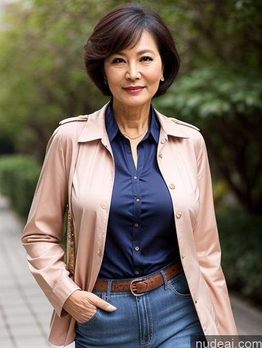 related ai porn images free for Milf Perfect Boobs Beautiful Perfect Body 70s Sexy Face Chinese Casual Jeans Jacket Cleavage Detailed Stylish Secretary Professor Blouse Short Hair