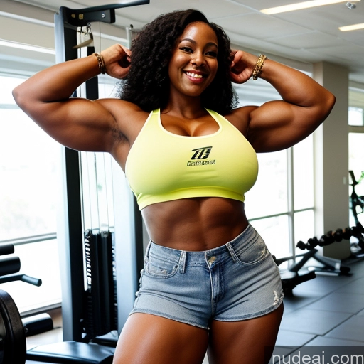 related ai porn images free for One Busty Huge Boobs Big Ass Thick Big Hips 40s Happy Jewelry Full Frontal Long Hair Bodybuilder Muscular Black Black Hair Dark Skin Gym Tank Top Daisy Dukes