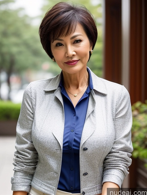 related ai porn images free for Milf Perfect Boobs Beautiful Perfect Body 70s Sexy Face Chinese Casual Jeans Jacket Cleavage Detailed Stylish Secretary Professor Blouse Short Hair