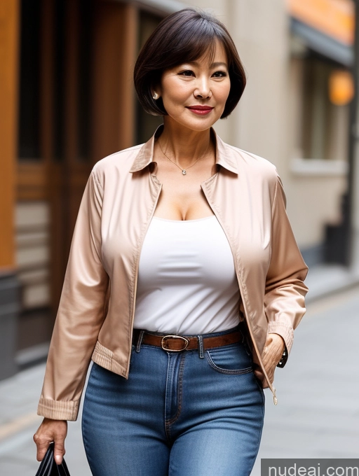 related ai porn images free for Milf Perfect Boobs Beautiful Perfect Body 70s Sexy Face Chinese Casual Jeans Jacket Cleavage Detailed Stylish Secretary Professor Blouse Short Hair Busty