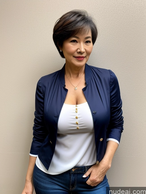 related ai porn images free for Milf Perfect Boobs Beautiful Perfect Body 70s Sexy Face Chinese Casual Jeans Jacket Cleavage Detailed Stylish Secretary Professor Blouse Short Hair Busty